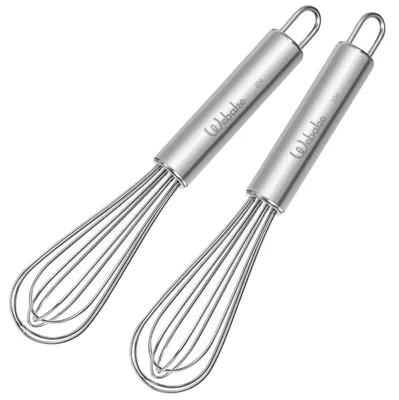 Produktbild von Mini Schneebesen - 304 Edelstahl - Zum Mischen, Schlagen, Aufschäumen und Rühren - 17 cm - 2 Stück