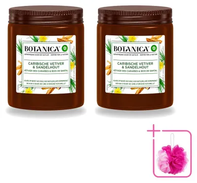 Obrázok produktu pre 2 sviečky Botanica od Air Wick – vôňa vetiveru a santalového dreva – balenie s 2 kusmi