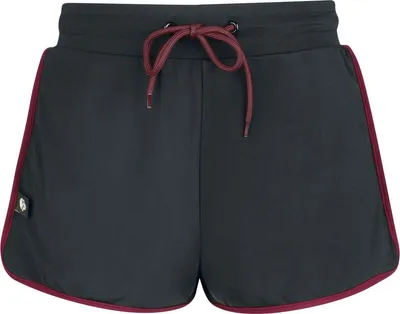 Produktbild von RED by EMP Damen schwarz-rote Badeshorts mit Tunnelzug XXL
