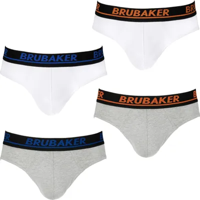 Produktbild von Brubaker Herren Slip 4er Pack - Männer Komfort Unterhosen mit elastischem Bund - Stretch Unifarben Unterwäsche aus Baumwolle und Elasthan®