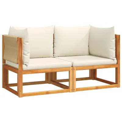 Produktbild von vidaXL Gartensofas-Ecke mit Kissen 2 Stk. Holz Akazie & Seil