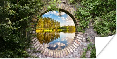 Produktbild von MuchoWow® Poster Bäume - Wasser - Aussicht 40x20 cm - Poster für die Wand - Poster Schlafzimmer