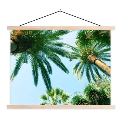 Produktbild von MuchoWow® Textilposter Palmwedel - Himmel - Sommer - Tropisch 40x30 cm mit holzfarbenen Rahmen - Bilder
