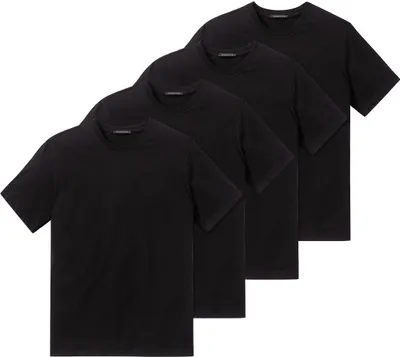 Produktbild von Schiesser 4er Pack American Unterhemd / Shirt Kurzarm Hochwertige Verarbeitung und hohe Formstabilität, Feiner Single-Jersey aus 100 % Baumwolle, Mit rundem Halsausschnitt