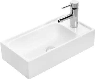 Produktbild von Design Wandhänge Keramik Waschbecken 50x26 für kleine Bäder Gäste Wc