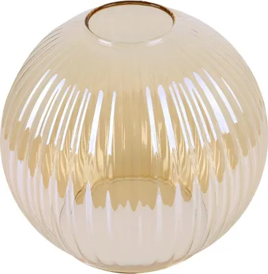 Image de Abat-jour Riffle couleur miel boule petite 14 cm – abat-jour en verre élégant pour un éclairage chaleureux