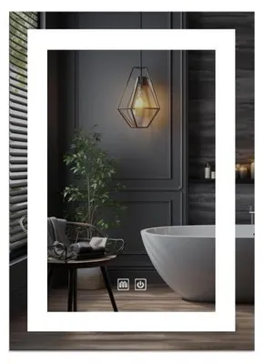 Zdjęcie produktu dla IREDA Lustro łazienkowe z oświetleniem LED, 80 x 60 cm