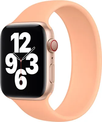 Productafbeelding van Apple Siliconen solobandje voor de Apple Watch | 44/45/46/49 mm - Maat 12 - Cantaloupe