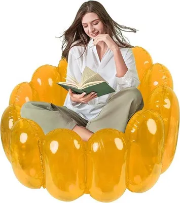 Produktbild von Aufblasbarer Stuhl - Lounge-Sitzgelegenheit - Entspannung Innen Außen - Schnell Aufblasbar - 75x56cm - Gelb