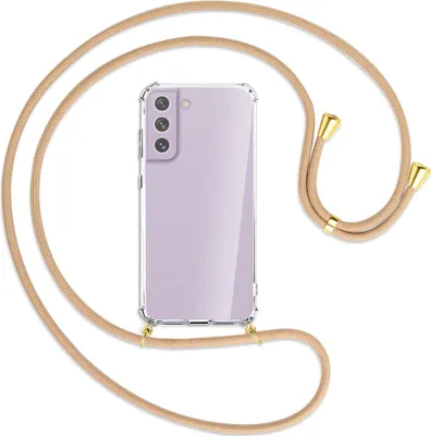 Produktbild von Handykette Backcover-Schutzhülle mit Band (Metall goldfarben) für Samsung Galaxy S21 FE - beige