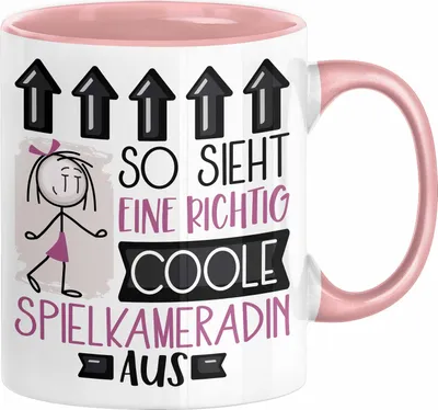 Produktbild von Spielkameradin Geschenk Tasse Lustig Geschenkidee für Spielkameradin Geburtstag So Sieht Eine Richtig Coole Spielkameradin Aus Frauen Spruch (Rosa)