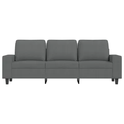 Image de vidaXL Canapé 3 places gris foncé 180 cm Tissu