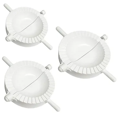 Produktbild von Ravioli- und Teigtaschenformer - 3-teiliges Set zur Teigverarbeitung - Küchenzubehör - Weiß