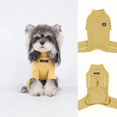 Productafbeelding van Kostuums – Hondenkostuum met 4 poten – Warme hondenleding – Zacht en comfortabel – Voor kleine honden – Maat L – Geel