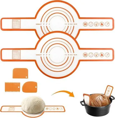 Produktbild von Silikon Backmatte, Hitzebeständig, 2 Stück, BPA-frei, für Backen