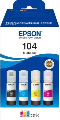 Immagine prodotto di Epson EcoTank 104 Multipack cartucce d'inchiostro, 4 colori