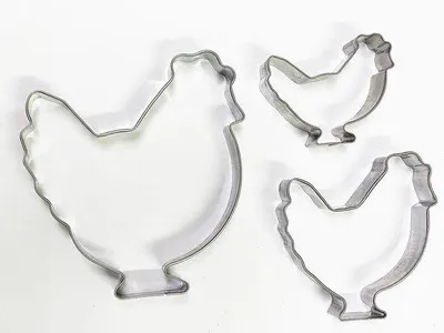Produktbild von Metall-Backofen-Set mit 3 Teilen, Goldstempel, Sandwichform, Fondant-Backform, Keks-Pressform