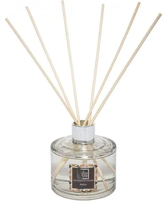 Image de Diffuseur Neda 200ml en verre + 6 bâtons - Parfum ambre - H 8.5 cm