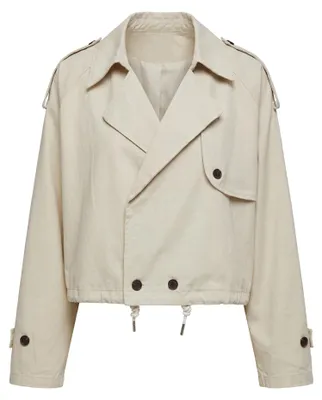 Produktbild von DULCEY Damen Jacke mit Reverskragen aus 100% Baumwolle beige Größe M