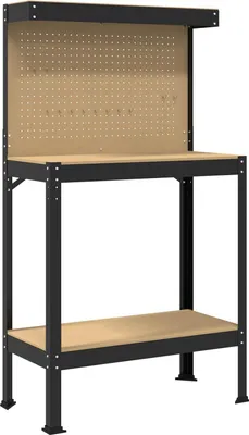 Immagine prodotto di Banco da lavoro con lo scaffale Nero 81 x 41 x 145 cm