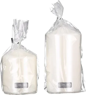 Produktbild von Casablanca Stumpenkerze Paraffinwachs . weiß . perlmuttfinish farbig getaucht . palmölfrei unten mit Brandschutzfolie RAL Gütezeichen Brenndauer: ca. 40 Std. - Germany - H= 10 cm Ø 8 cm 52196