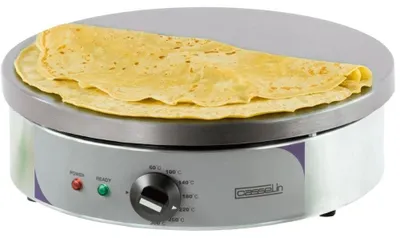 Crêpes-Backplatte rund 40 cm, Edelstahl, 700 W, Thermostat