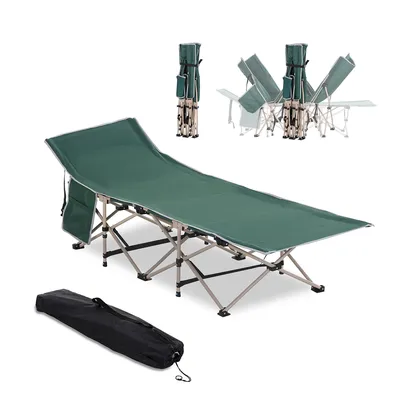 Produktbild von Feldbett mit Aufbewahrungstasche Faltbares Campingbett Klappbett 190 x 68 x 52cm Grün