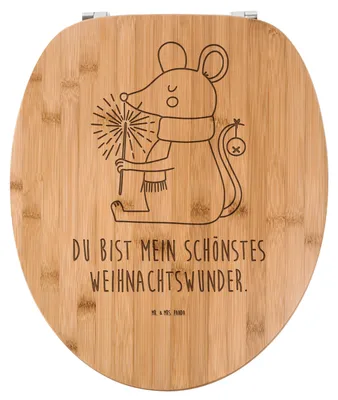 Produktbild von Mr. & Mrs. Panda Toilettendeckel Maus Weihnachten - Transparent - Geschenk, Klobrille, Klodeckel, Weihnachtsmotiv, Weihnachtsgruß, WC Sitz, WC-Brille, Deckel, Frohe