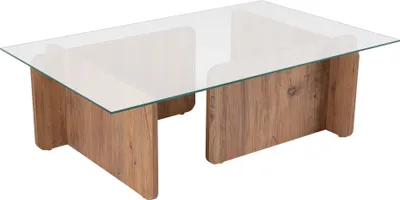 Produktbild von Skye Decor, Flavio - Atlantic Pine, Couchtisch, 100 % gehärtetes Glas, Atlantische Kiefer, 105 x 65 x 30 cm