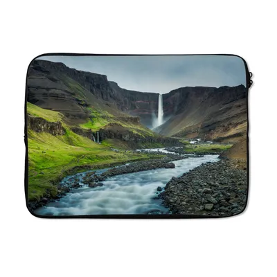 Produktbild von MuchoWow® Laptop Hülle 13 Zoll Die Landschaft des Hengifoss Laptoptasche - Laptophülle - Sleeve - Rundumschutz