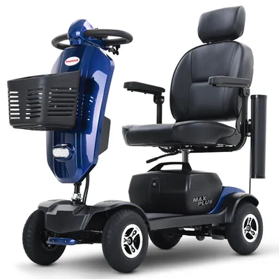 Produktbild von Elektromobil Sweetrich-Max Plus,stoßdämpfendes Fahrwerk,25 km Reichweite,480WH Akku,Extra gepolsterter Vollsitz,9" Luftreifen,USB-Ladeport,Blau