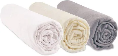 Productafbeelding van Set van 3 rekbare hoeslakens 40 x 80 cm voor wieg en reiswieg - Biologisch katoen en gecertificeerd