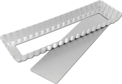 Produktbild von 1 Stš¹ck Rechteckige Tarteform 10 Zoll mit Antihaftbeschichtung und Optimale W?rmeleitung, Quicheform mit Hebeboden Wellenrand
