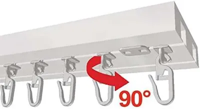 Obrázok produktu pre Otočné klzáky pre hliníkové závesové koľajnice 6 mm, 100 kusov, biele, plast, pre závesy s skladacími háčikmi