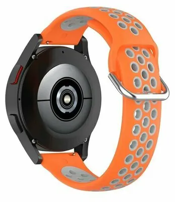 Produktbild von By Qubix passend für Garmin Venu / Sq / Sq2 / 2 plus - Silikon-Sportarmband mit Schnalle - Orange + Grau