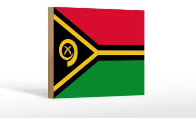 Produktbild von Holzschild Flagge Vanuatus 18x12 cm Flag of Vanuatu Dekoration