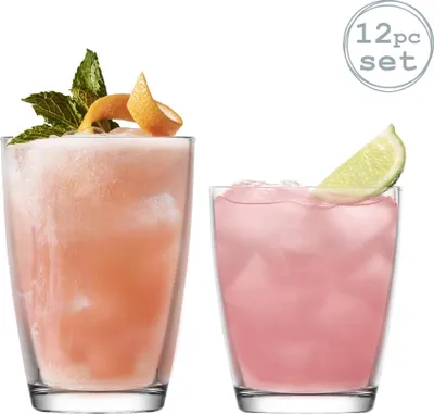 Produktbild von Lav Vega Cocktail Longdrink Gläser Tumbler Gläser + Wasser Trinkgläser, Set von 12