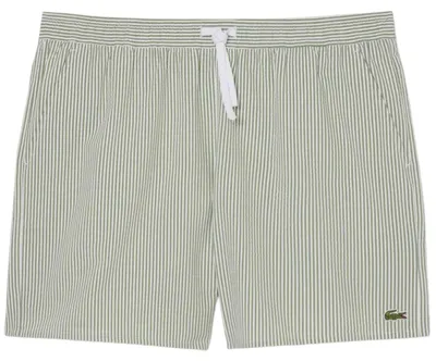 Zdjęcie produktu dla Kąpielówki Lacoste Bañador Lacoste Mid Length Striped Textured verde oscuro blanco dla Męskie