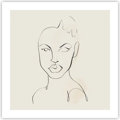 Produktbild von Poster - Poster ohne Rahmen - Porträt Afro Skizze - 50x50 cm - Wand Bild - Wanddeko - Wandbilder - Kunstposter - Wandposter - Bilder - Kunstdruck - Wanddekoration - Wandbild - P2XAC50x50-4489