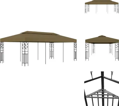 Produktbild von vidaXL Pavillon 6x3 m Taupe 180 g/m² -  Pavillons & Partyzelte