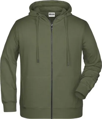 Produktbild von Sweat-Jacke mit Kapuze und Reißverschluss olive, Gr. 4XL