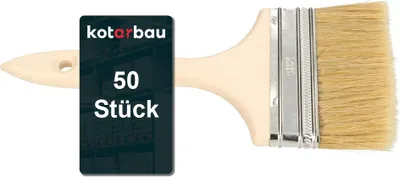 Immagine prodotto di KOTARBAU® 50 pennelli Con manico in legno Tutti 102 mm Pennello piatto Macchia Smalto Colori per pittura Pennello Vernice Lacca Colori acrilici Setole resistenti allo strappo Lavabile Uni