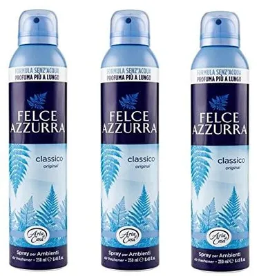 Produktbild von Felce Azzurra 3x Felce Azzurra Aria Casa Raumerfrischer Talco Classico 250ml Raumspray Duft