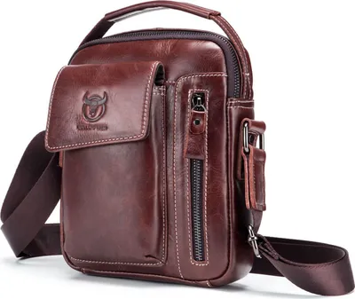 Produktbild von STILVORA Umhängetasche Echtleder Herren, große Kapazität Crossbody, hochwertige Schultertasche für Business, Arbeit, modisch und vielseitig einsetzbar, Dunkelbraun