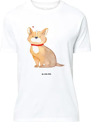 Produktbild von Mr. & Mrs. Panda Größe M T-Shirt Hund Glück - Weiß - Geschenk, Tshirt, Corgie, Shirt, Herz, Herren, Liebe, Spruch, Sprüche, mit