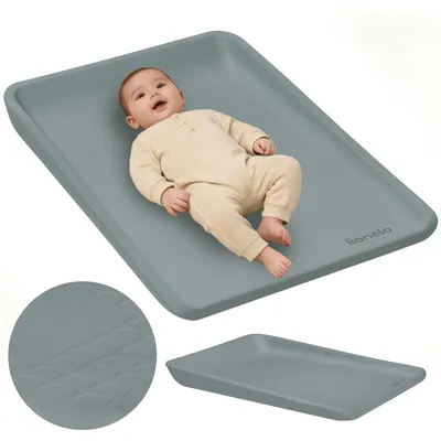 Produktbild von Lionelo Megs Wickelauflage 50x70 cm, wasserdicht, abwaschbar, rutschfest, weicher PolyurethanSchaum, sicher, für Wickeltische, Designer Grau