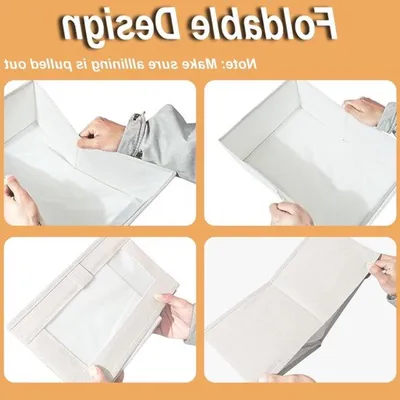 3 Stück Faltbare Aufbewahrungsboxen mit Transparentem Fenster für Kleidung, Spielzeug und Bücher (Beige, 36 x 25 x 20 cm)