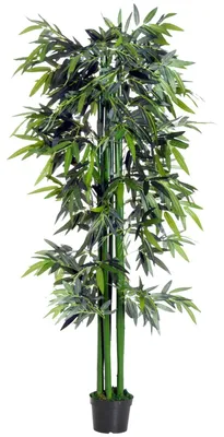 Produktbild von Künstliche Pflanze 180 Cm Kunstbambusbaum Mit Übertopf, Täuschend Echte Zimmerpflanze, Grün