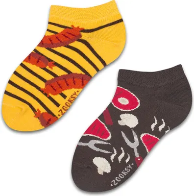 Produktbild von Kinder-Kurzsocken "Grill", Größe 30-35, bunte Socken mit lustigem Muster