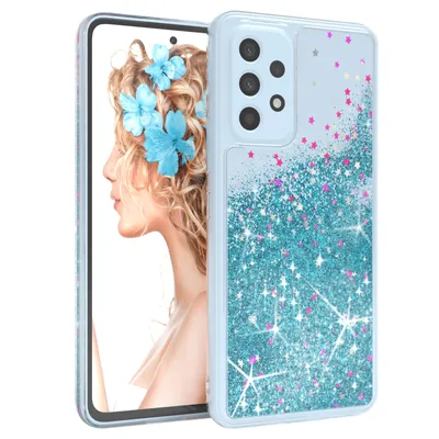Produktbild von EAZY CASE - Glitzer Hülle kompatibel mit  Samsung Galaxy A53 5G Glitzer Schutzhülle, Soft Case, Backcover Transparent mit Motiv